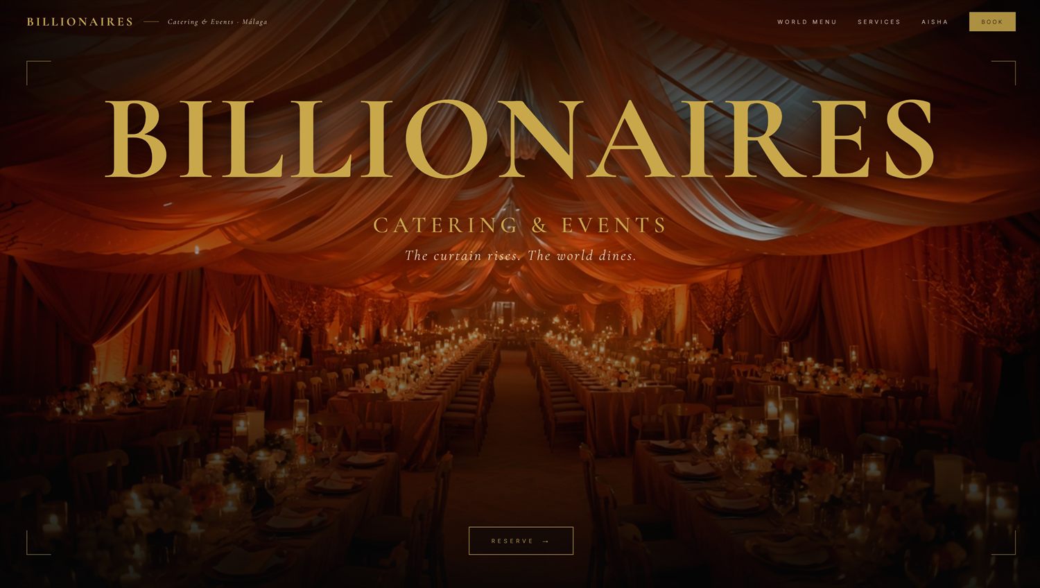 Screenshot of the Billionaires website