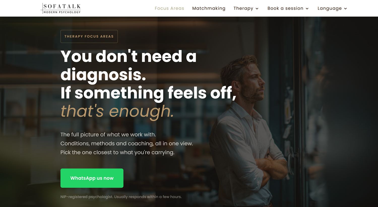 Screenshot of the Sofatalk website
